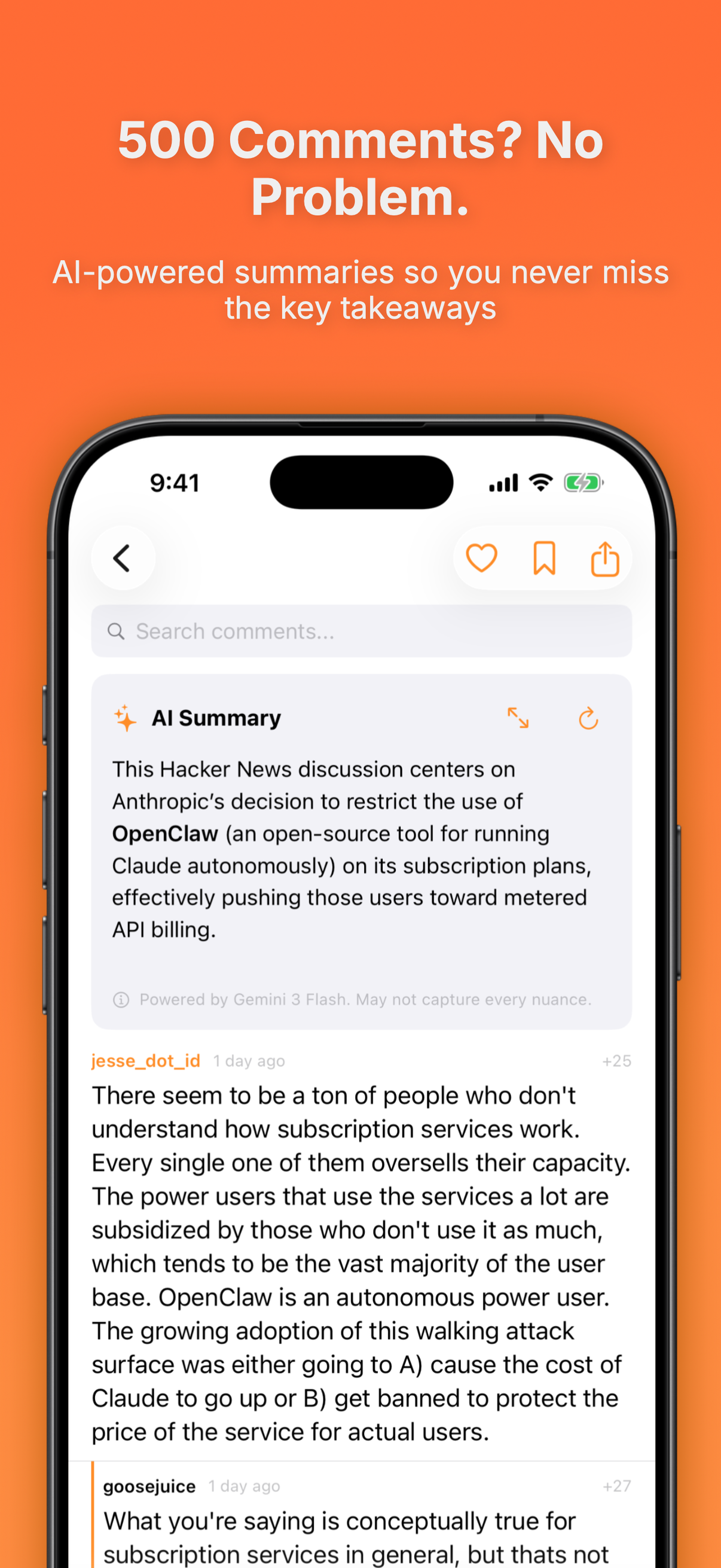 500 Comments? No Problem.