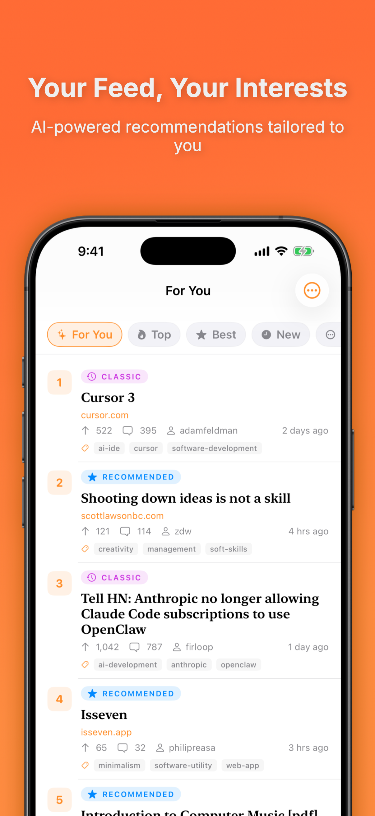 Your Feed, Your Interests